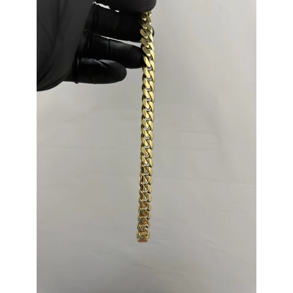 cuban bracelet 14k gold plated over stainless 8inch 12mm water resist lock clasp